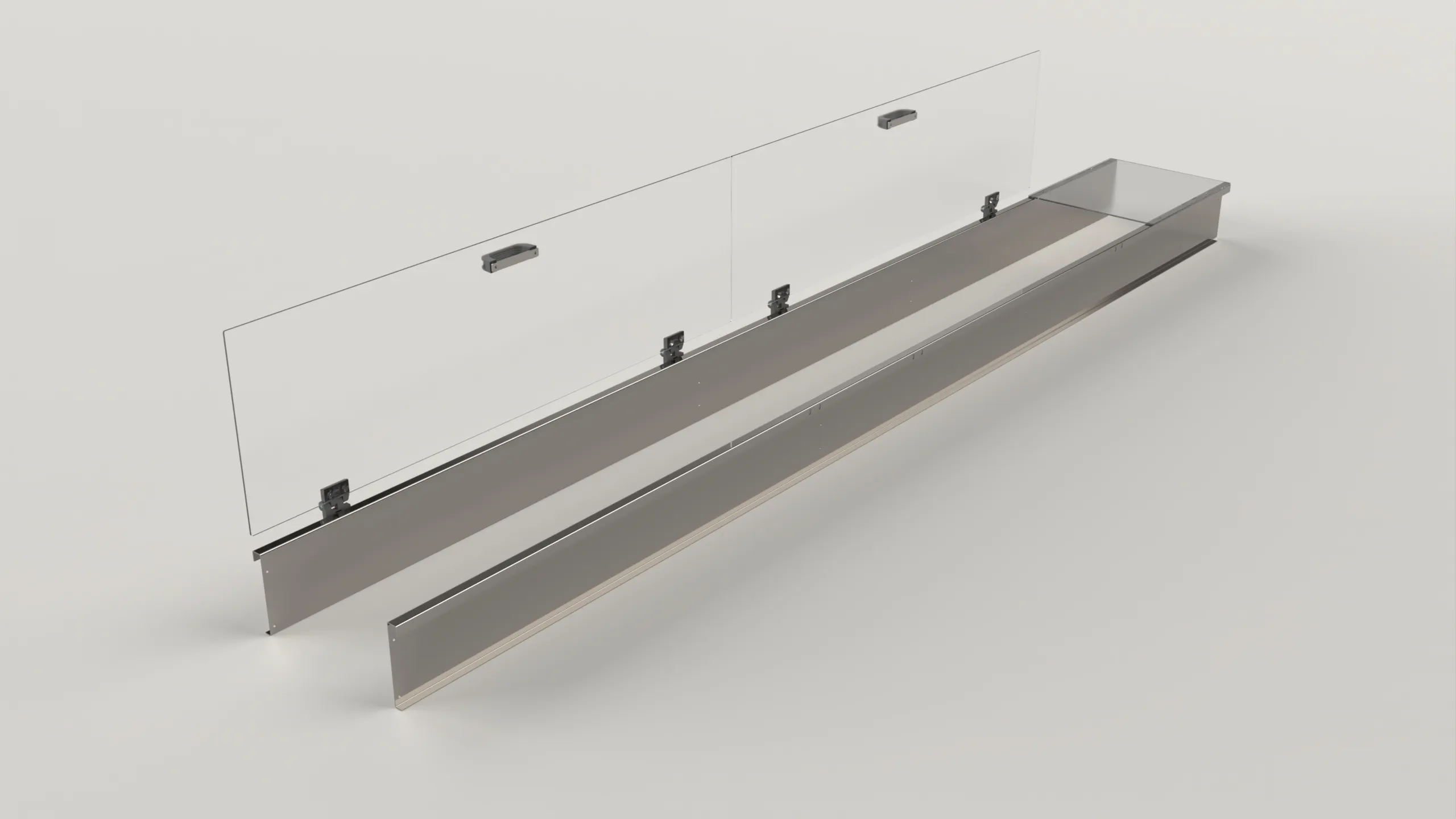 Rendu 3D : Carter supérieur : Polycarbonate / galvanisé / acier inoxydable