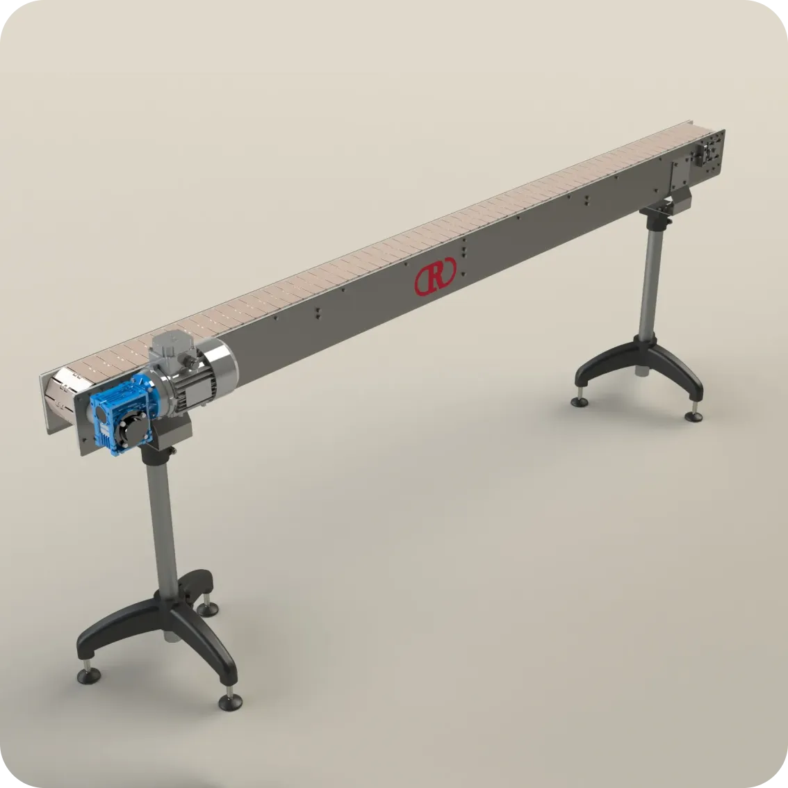 Rendu 3D d'un convoyeur à bande