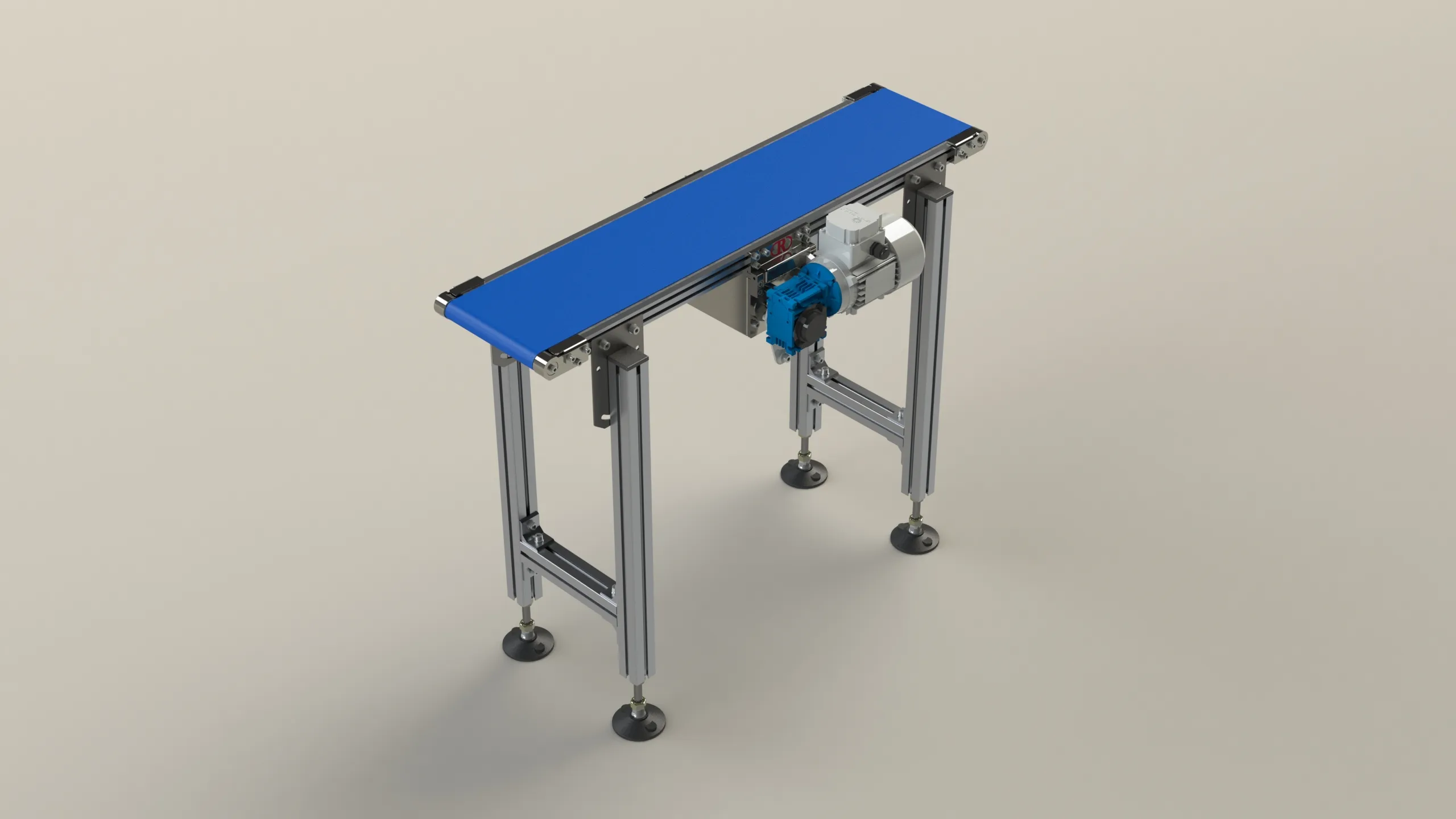 Rendu 3D d'un convoyeur à bande